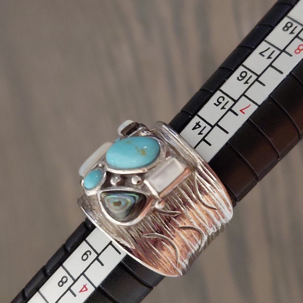 925 Multi Stone Ring 6 - Picture 4 of 6